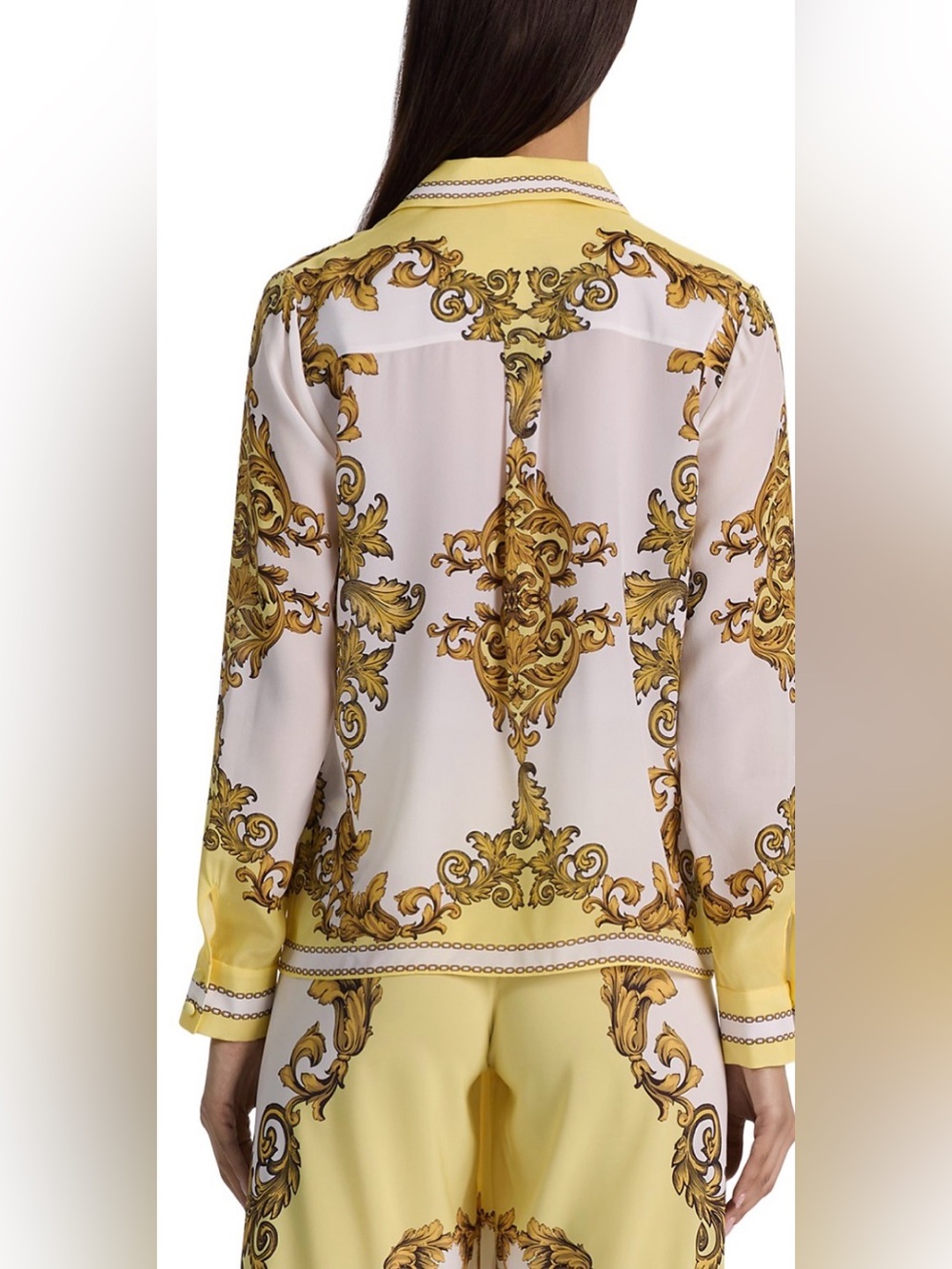 Alice + Olivia Willa Placket Top in Golden Coast - Picture 4 of 12